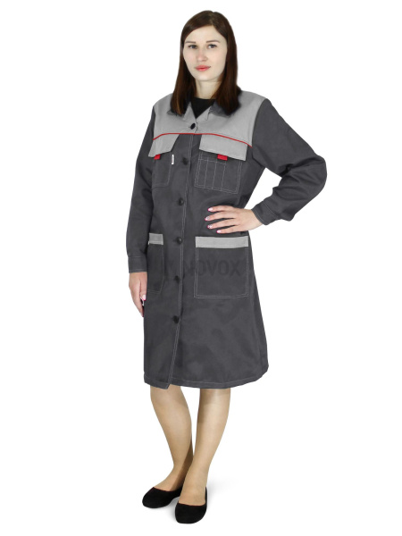 Халат женский "Нова" цв. т.серый/св.сер