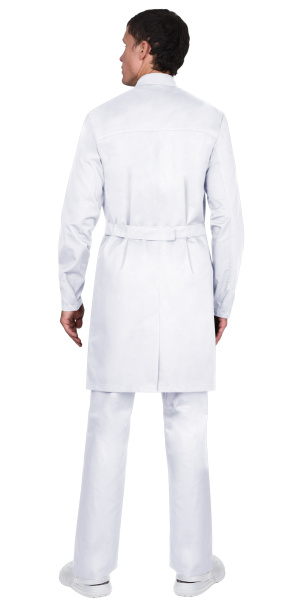 Халат "СИЦИЛИЯ" мужской белый, воротник стойка