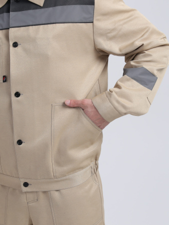 Костюм "Лигор-2" СОП (тк.Смесовая,210) п/к, бежевый/т.серый