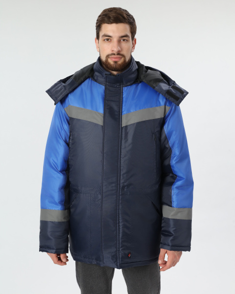 Куртка зимняя "Лигор" СОП (тк.OxLine,90), т.синий/васильковый