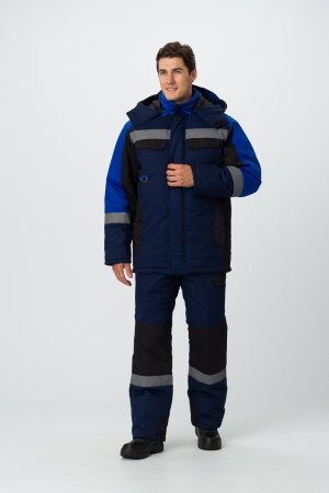 Костюм зимний "Вектрон-2" СОП (тк.Смесовая,240) п/к, т.синий/черный/васильковый
