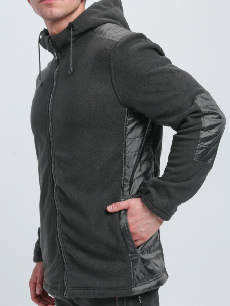 Куртка с капюшоном Кэмп (тк.Флис), т.серый