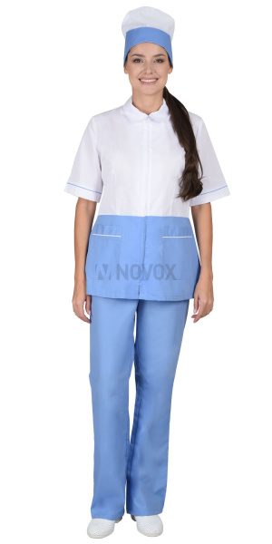 Костюм "СТЕФАНИ" женский белый с голубым (СТ)