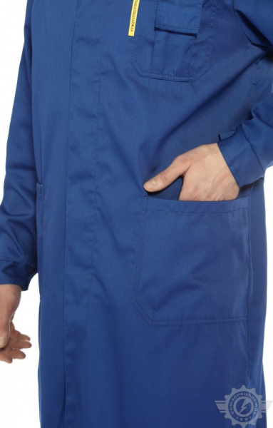 Халат "Профессионал" мужской василек-светло-серый