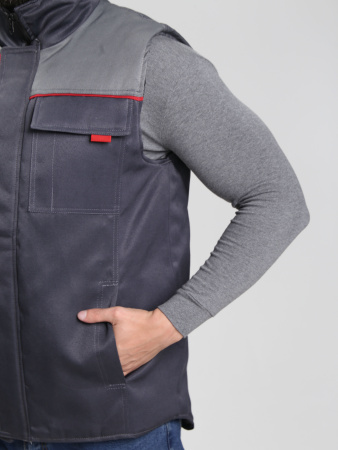 Жилет утепленный "Флофт" (тк.Смесовая,210), т.серый/серый