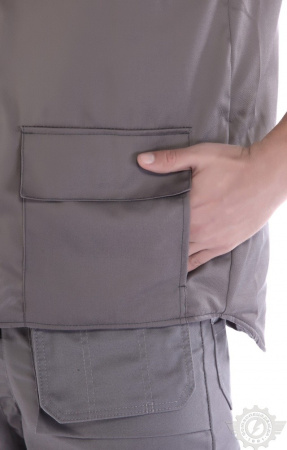 Жилет "Профессионал" зимний темно-серый со светло-серым