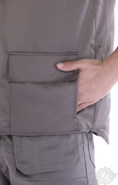 Жилет "Профессионал" зимний темно-серый со светло-серым