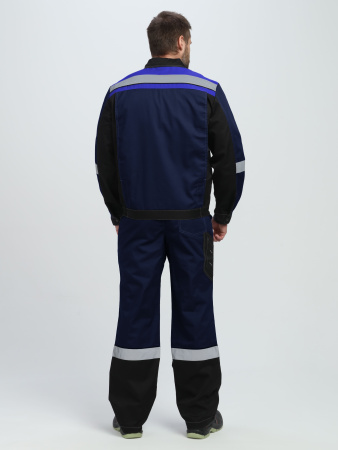 Костюм Виват-1 Премиум CH МВО (тк.Смесовая,240) брюки, т.синий/черный/васильковый