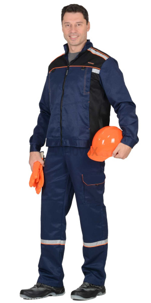 Костюм "ПРАКТИК-1" куртка, п/к т.синий с черным