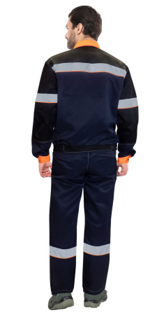 Костюм "ЛЕГИОНЕР" куртка, п/к, т.синий с черным и оранжевой отделкой, СОП