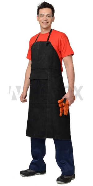Фартук спилковый, черный