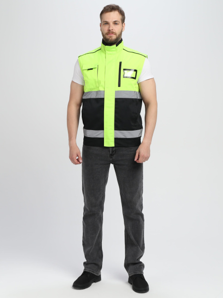 Куртка-трансформер сигнальная Profline Specialist МВО (тк.Смесовая,240), желтый/черный