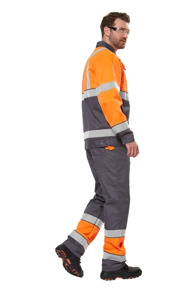 Костюм сигнальный рабочий мужской летний "Илион" цвет оранжевый/темно-серый