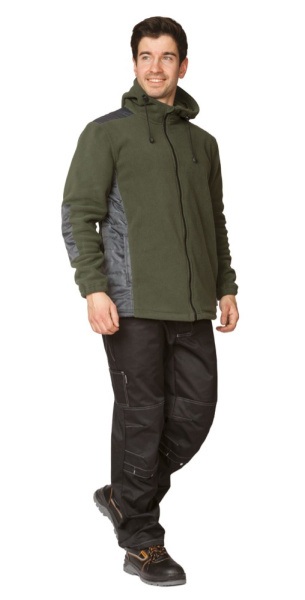 Куртка "Кеми" флисовая с капюшоном хаки