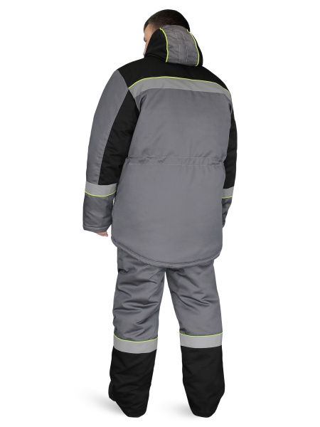 Костюм утепленный "Система", куртка, п/к, цв.т.сер/черн/лимон