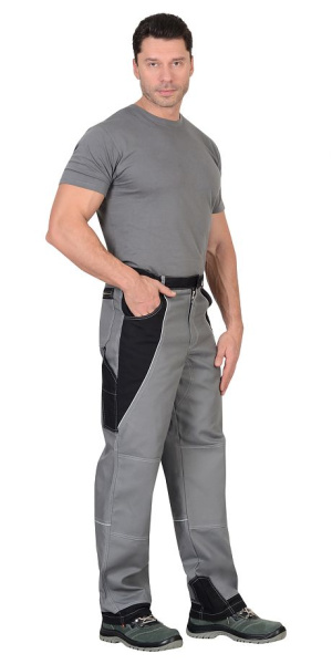 Костюм "Пекин" куртка кор. (чз), брюки, серый с черным, пл. 275 г/кв.м