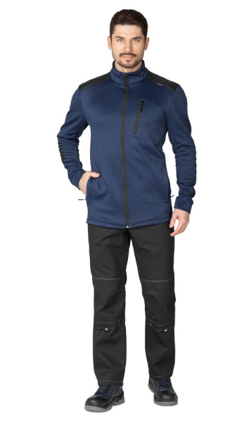 Куртка "Валма" трикотажная синий меланж/чёрный