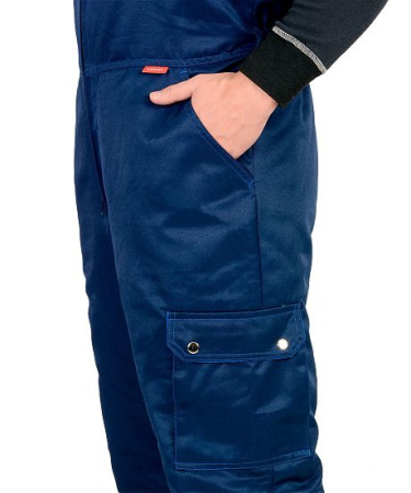 Костюм зимний "ТИТАН" куртка дл., полукомбинезон, цв. т.синий/василек