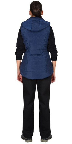 Жилет утепленный с капюшоном УЛЬТРА, т.синий подкладка флис