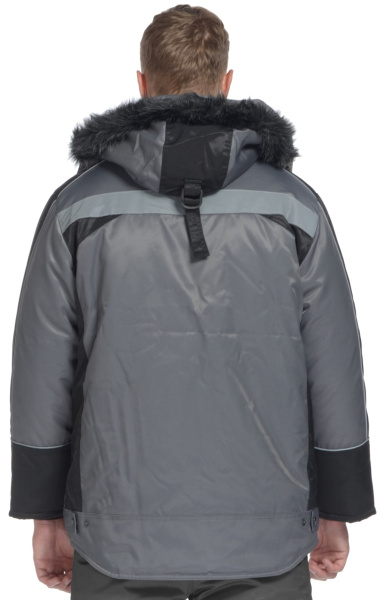 Куртка "Ямал" зимняя ткань "Textor" с СВП (СОП), серый/черный