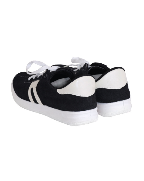 Кроссовки велюровые Люкс, спилок, ПУ, черные