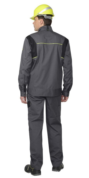 Костюм "ХОВАРД" куртка (чз), п/к, темно-серая с черной и лимонной отд.