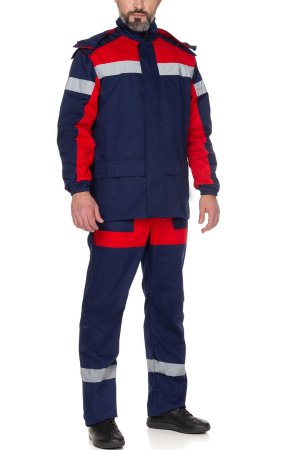 Костюм "Континент",куртка, п/к, т.синий с красным, с СВП (СОП)