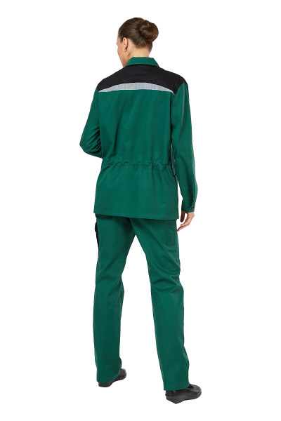 Костюм женский летний "Алатау", куртка, брюки, цвет черный/зеленый