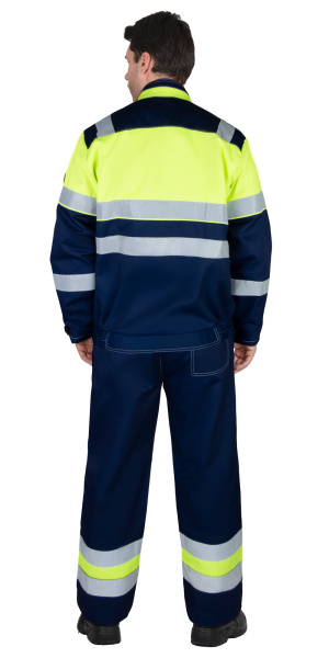 Костюм летний "НАВИГАТОР"-2 куртка, брюки синий с лимонным и 2 СОП 50 мм