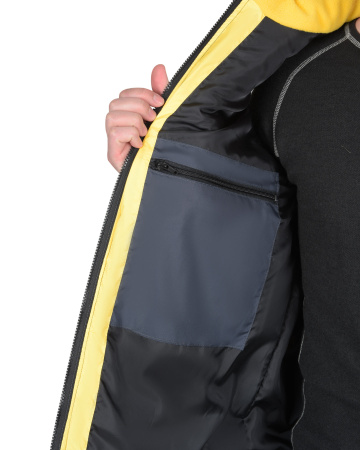 Жилет УРБАН утепленный с капюшоном сине-серый с желтым
