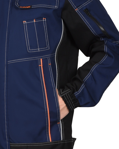Куртка ПРЕСТИЖ кор,. т.синяя с черным и оранжевой отделкой