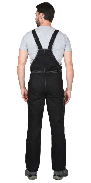 Костюм "АЛЕКС" куртка (чз), п/к, черный с голубой отделкой