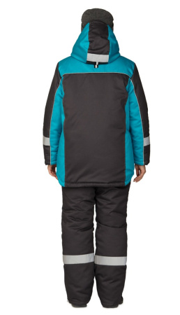 Брюки женские утеплённые "Бренд" тёмно-серые