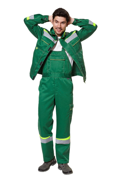 Костюм "Комфорт 2", куртка, п/к, зеленый/неоновый