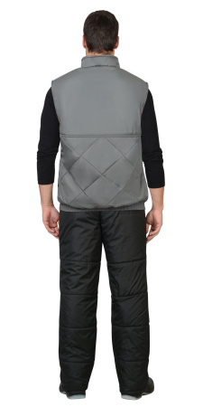 Жилет ЕВРОПА утепленный серый с флисовой подкладкой