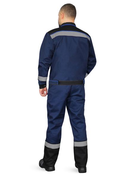 Костюм "Система", куртка+п/к, цв. синий/черн/василек