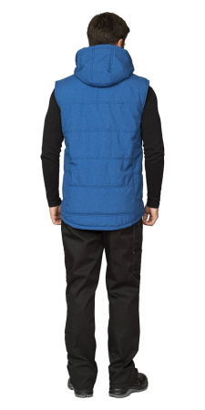 Жилет мужской утеплённый "Амур" васильковый/красный