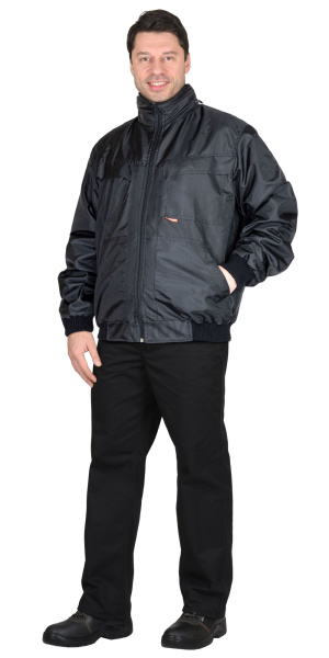 Куртка "Пикник" демисезон. укороченная (тк. Оксфорд 140) черная, на подкладке флис