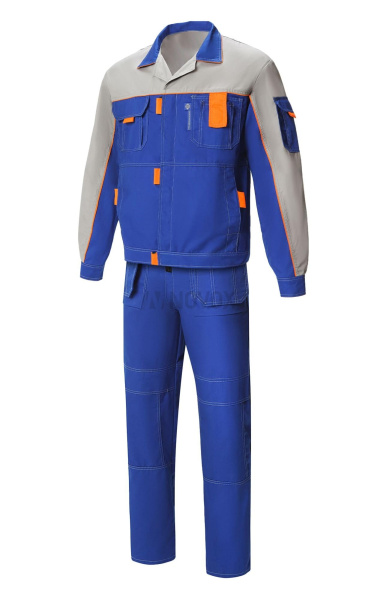 Костюм "Профессионал-2", куртка, п/к, василек-светло-серый