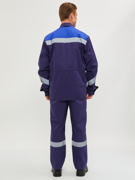 Костюм летний ВЕКТОР, куртка, п/к, т.синий/василек, СОП 50 мм, 255 г/м2, МВО