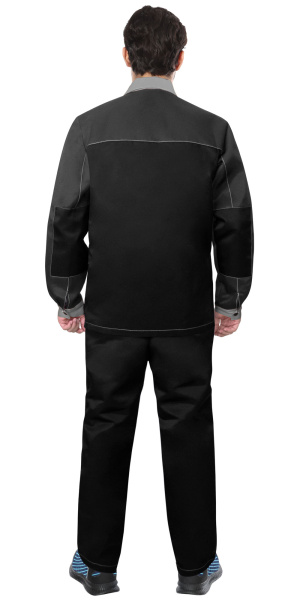 Костюм АСПЕКТ куртка длин., брюки, черный с т.серым и св.серой отделкой