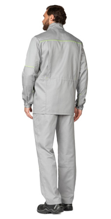 Куртка мужская "Эко-Босс" светло-серая/лимонная