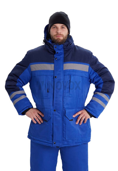 Костюм зимний "ЗИМНИК" куртка/брюки, цвет: василек/т.синий