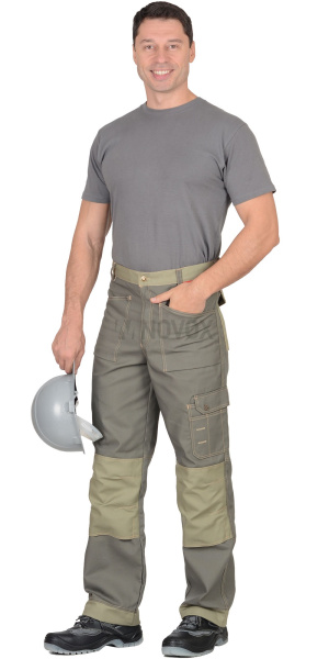 Брюки "ВЕСТ-ВОРК" т.оливковый со св.оливковым пл. 275 г/кв.м