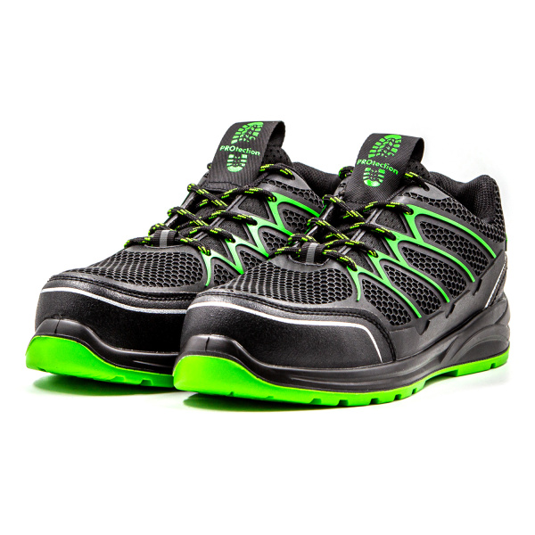 Кроссовки рабочие, КП, КС, ПУ/ТПУ, черный/зеленый (арт. 5232ККС)
