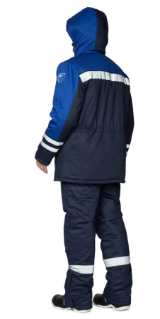 Куртка антистатическая мужская утеплённая "Антистат" тёмно-синий/василёк