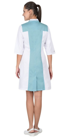 Халат "НИКОЛЬ" женский белый с морской волной