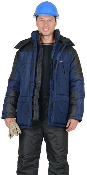 Куртка "ЕВРОПА", зимняя, т.синий/черный