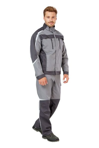 Костюм рабочий мужской летний "Финикс", куртка, брюки, цвет серый/темно-серый