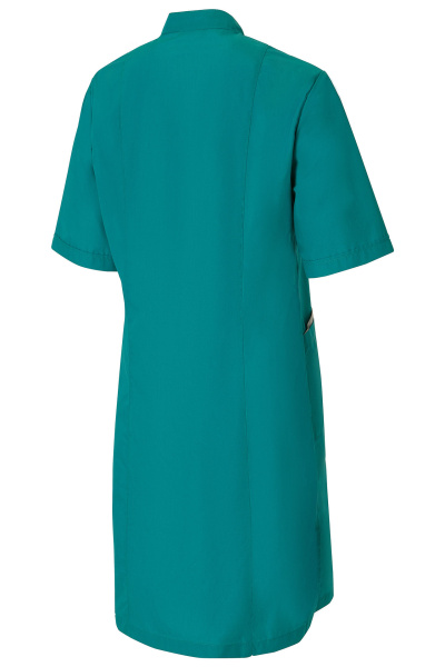 Халат ЭВЕЛИН с коротким рукавом женский т.зеленый/св.серый